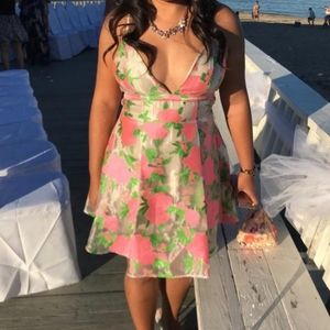 Asos bright pink floral dress. Size 6